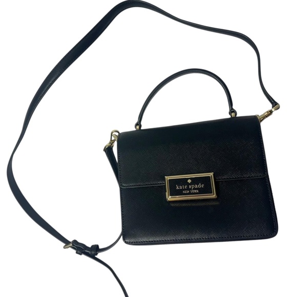 kate spade Handbags - Kate Spade Black Crossbody Bag with Gold Accents